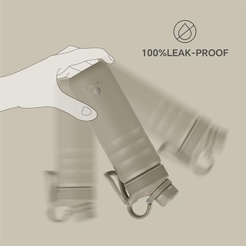 Image of IDEUS Vacuum Insulated Water Bottle, Stainless Steel Double Wall Flask Metal Sports Canteen with Leak-Proof Screw Cap (Celadon, 24oz (710ml))