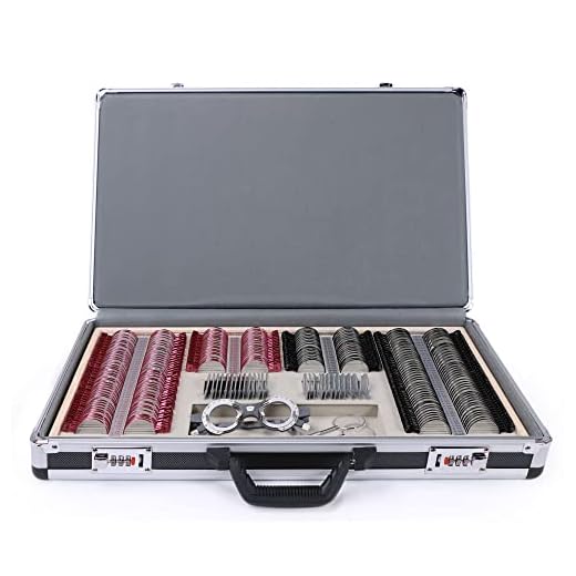 UCanSee Conjunto de lentes de teste de alta qualidade 266 kit óptico com moldura de madeira de metal colorido caixa de alumínio