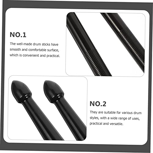 Set de 3 pares de baquetas de nailon negras para percusión miniatura 3