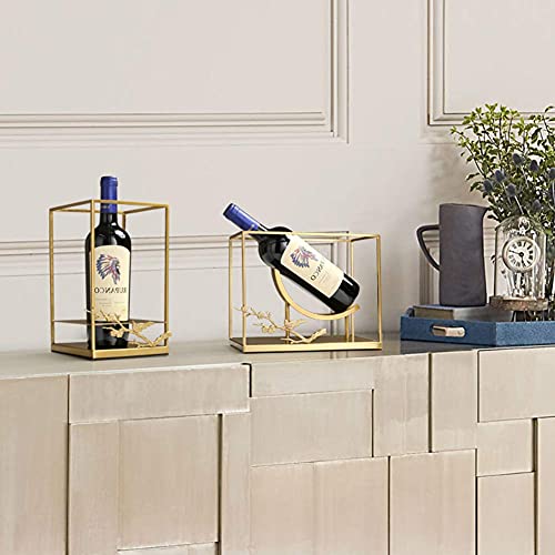 Soporte metálico para 1 botella de vino estilo nórdico miniatura 6