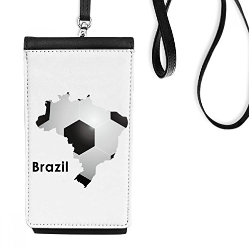 Pochette téléphone Brésil porte-monnaie suspendu en simili cuir noir pour smartphone