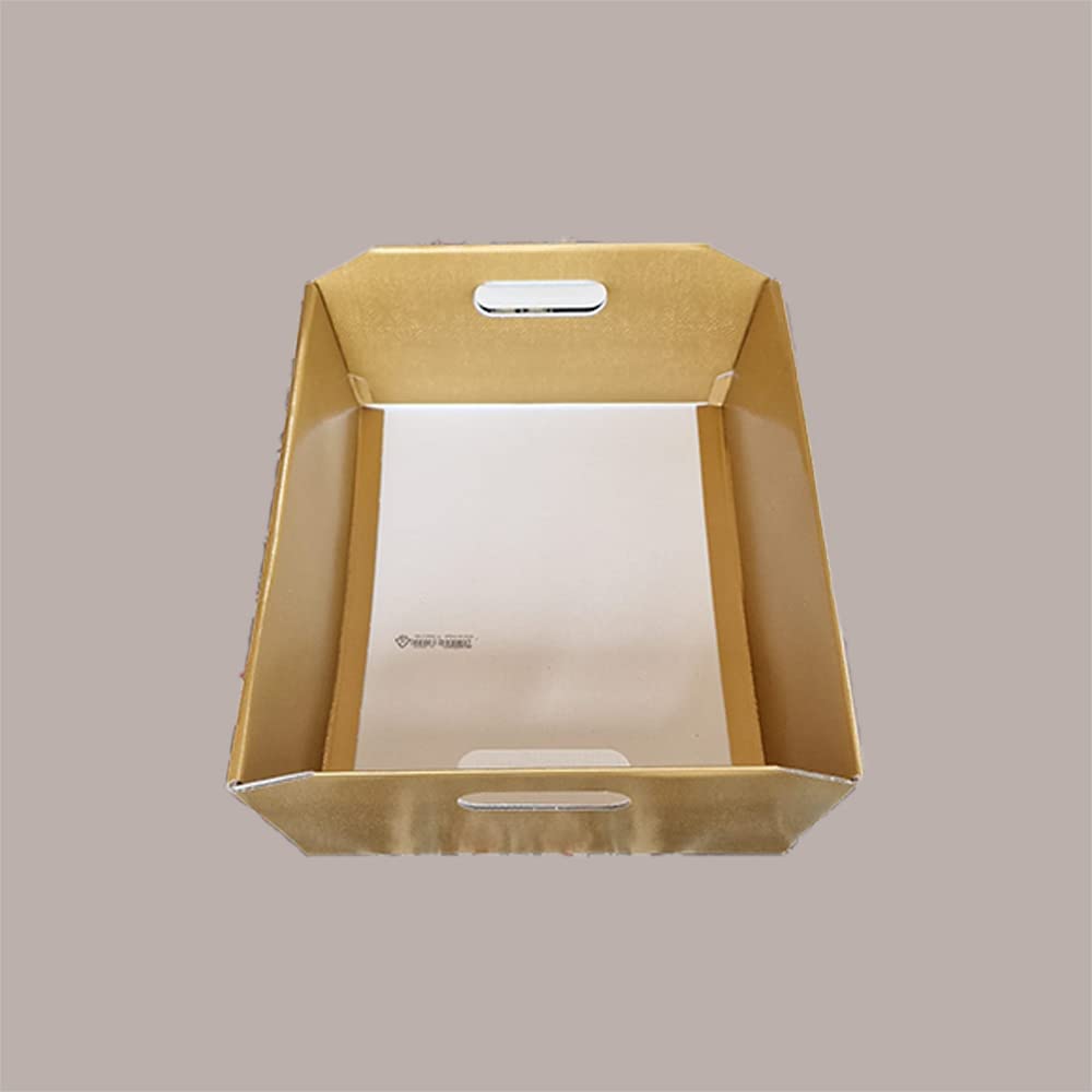 Lucgel Cesto Vassoio Rettangolare in Carta Skin Oro Grafica Effetto Pelle Formato Medio 350x260H70mm - 10 pezzi -