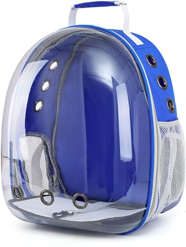 Image of The Pets Company Transparent Capsule Breathable Airline-Approved, Ventilate Carrier Backpack for Travel, Hiking and Outdoor for Cats & Kittens - Royal Blue
