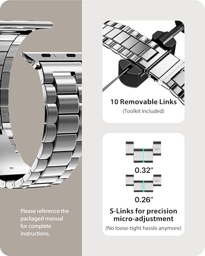 Image of Fullmosa Metal Strap with Case for Apple Watch | Fits iWatch Ultra3 /2 /1, SE3 /2 /1, Series 11 /10 /9 /8 /7 /6 /5 /4 /3 /2 /1, Stainless Steel Band for Men Women (NO WATCH)