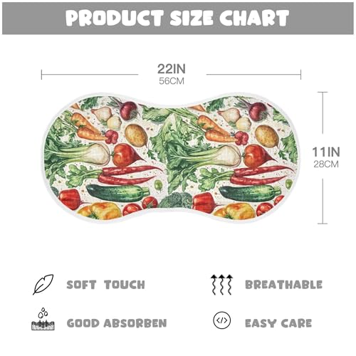 xigua Watercolor Vegetables Baby Burp Cloths for Newborn Boys and Girls 2 Pack, Soft & Absorbent Cotton Baby Burp Cloth, Baby Washcloths, Newborn Towel, Burp Rags4