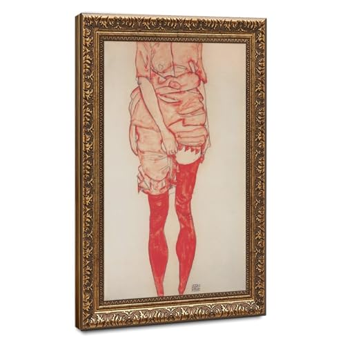 Toile Egon Schiele Stehende Frau in Rot 1913 habillage mur vide