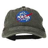 NASA Insignia Embroidered Pigment Dyed Cap - Black OSFM