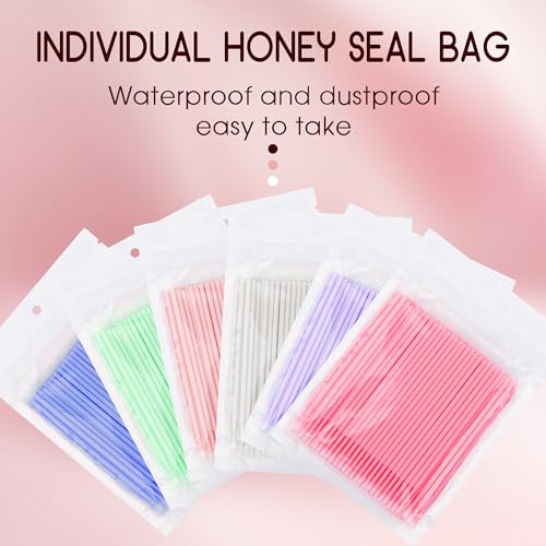 GEMERRY 600 stücke Micro Applikatoren Pinsel, Microbürsten Wimpernbürste,Wimpernverlängerung zubehör, Reinigungsstäbchen Applikator Lashes Graft Toolsfür Make-Up, Dental und Oral(600pcs)