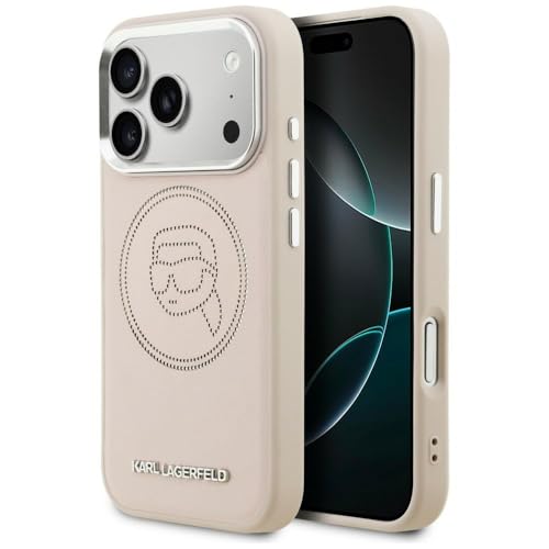 CG MOBILE Karl Lagerfeld Coque avec logo tĂŞte K compatible avec MagSafe pour iPhone 17 Pro (rose)