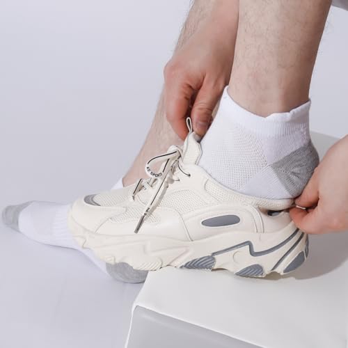 6 Pairs Ankle Socks White Sport Sock White Low Cut Socks with Mesh Breathable Design for Men(39-45)4