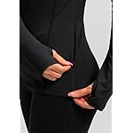 Women's Thermal Fleece Tops Long Sleeve Workout Shirts Running Athletic Base Layer with Thumb Holes Zipper Pocket - Image 4