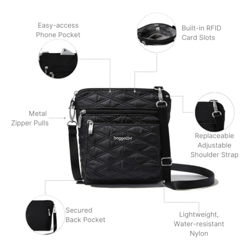 Image of Baggallini Modern Pocket Crossbody Bag for Women, 8.5 inchx8.5 inch Handbag Purse with RFID, Lightweight Water-Resistant