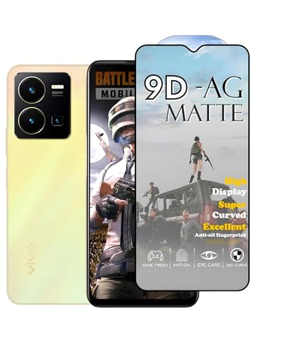 Image of Premium Tempered Glass for Vivo y35 (matte finish glass, Pack of 1) Full Screen Coverage gaming matte Screen Protector Guard (VIVO Y35)