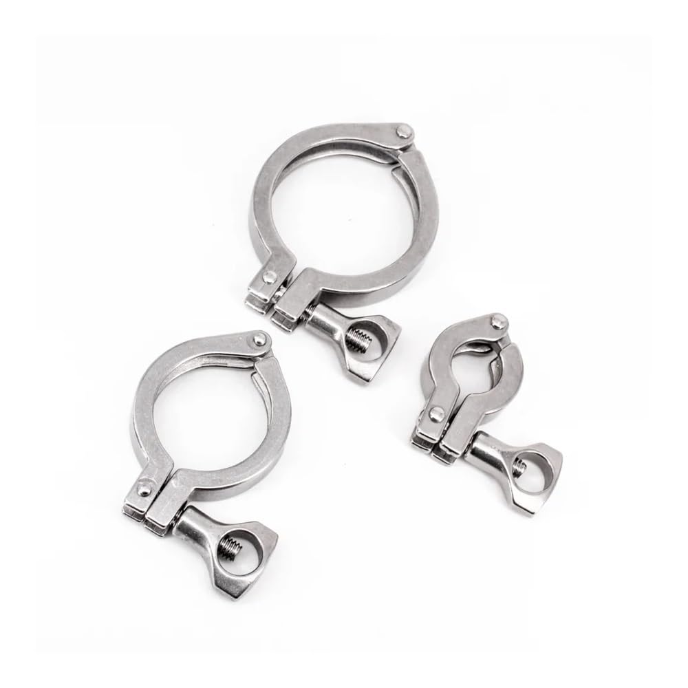 AUOQKQUT K25.4-119mm 0.5" 0.75" 1" 1.5" 2" 2.5" 3" 4" Tri Clamp SUS 304 Stainless Steel Pipe Fitting Connector (K25.4mm 105g) AUOQKQUT