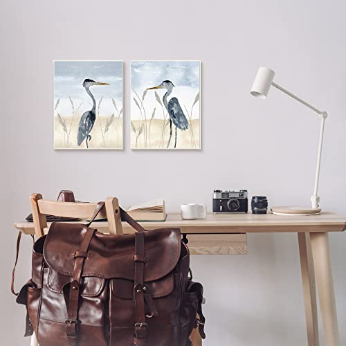 Image of Stupell Industries Egret Sea Birds Grazing Beach Sand Seagrass, Design by Lucille Price