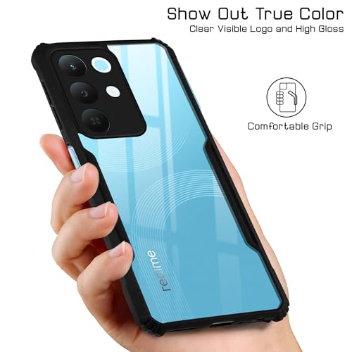 Image of Jkobi Hybrid Back Cover Case for Realme 15X (Shockproof with Polycarbonate Clear Panel | Professional Black)