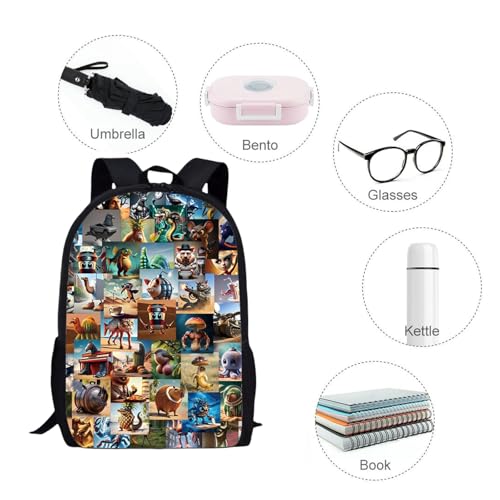 Tralalero-Tralala Brainrot Meme Backpack 17” | Water-Resistant Shoulder Daypack | Lightweight Casual Daypack| Brainrot Merch Bookbag4