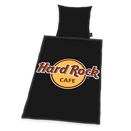 Hard Rock Cafe - Juego de cama (135 x 200 cm), color negro