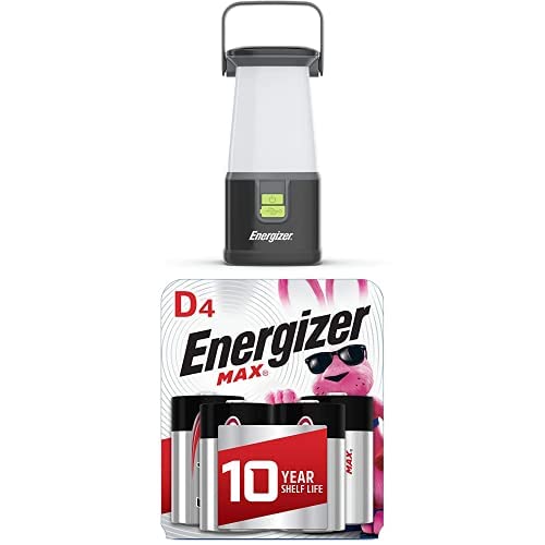Energizer Led Camping Lantern 360 Pro, Ipx4 Water Resistant Tent Light, Ultra Bright Battery Lanterns For Camping, Outdoors, With Energizer D Batteries, Premium D Cell Batteries Alkaline, 4 Count #TOP27