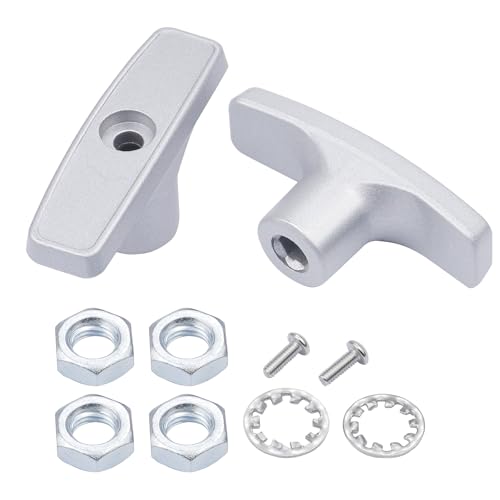 Image of 2 PCS Metal RV Waste Valve Handle Kits, with 4 Nuts 2 Screws 2 Gaskets, Replacement for Waste Valve Extension Rod, RV Sewer Valve Handle Replacement Set(Gray)