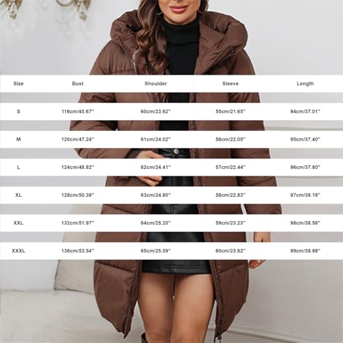 Winter Jackets for Women UK Long-Lenght Down Puffer Coat Ladies Fuzzy Lightweight Padded Windproof Jackets Warm Outwear Outfit Hiking Plus Size Coats Parka with Hood Clothing Black S - Image 6