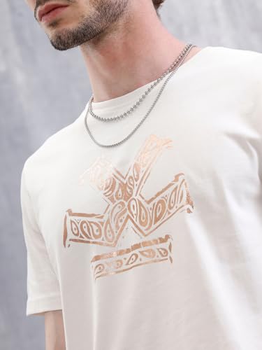 Image of WROGN Men's 180 GSM Pure Cotton T-Shirt | Graphic Print