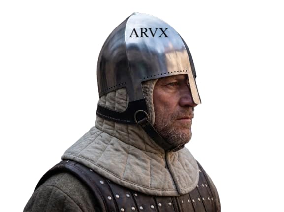 Viking Norman Nasal Helmet, Handmade Polished Steel, Large, for LARP, Reenactment, Cosplay and Fancy Dress