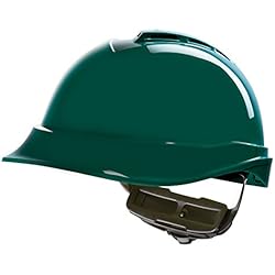 Casco Msa Verde Casco de Protección MSA V-Gard 520 con Ajuste por Trinquete FasTrack - Casco de Trabajo Casco de Seguridad Casco de Construcción, Color: Verde