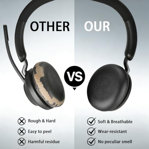 Coussinets Jabra 45H confortables en mousse de rechange defean noir - 4