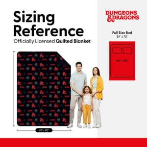 Image of Northwest Dungeons & Dragons NAT D20 Twin Quilted Blanket, Comfy Throw, Soft Lightweight Bedding for Bed, or Couch, 60 x 90 inches
