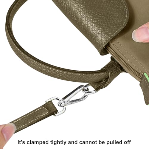 Image of Bag Leather Strap Replacement Crossbody Shoulder Purse Straps for xs MINI Pouch, No Damage Conversion Kits Accessories (MINI-Artichoke Green-S)
