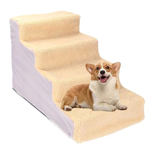 Escadas para gatos - Passos para cama de cachorro em 4 passos - A flanela confortável montada das gr