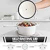 E-far Sauce Pan Set with Lid, 1Qt & 2Qt Enameled Cast Iron Pot Sets for Kitchen Cooking, Small Heavy Duty Dutch Oven Saucepans & Self-basting Lids, Induction-Ready & Easy Clean, White #3