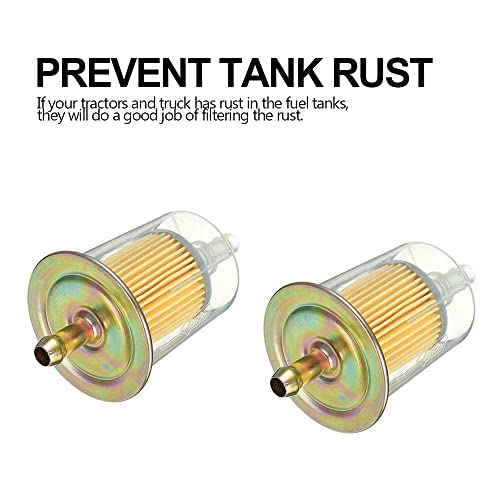 3/8" Fuel Filters, 5Pcs Tractors Fuel Filter For Generator Boat Outboard Riding Mowers Inline Gas Fuel Line Kubota Diesel Mower Cars Trucks Motorcycles Rv's Gas Power Engine Fuel Tank Filtering Rust #TOP3