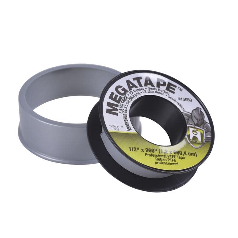 Ruban PTFE contre les fuites Oatey Hercules Megatape gris pour raccord mâle