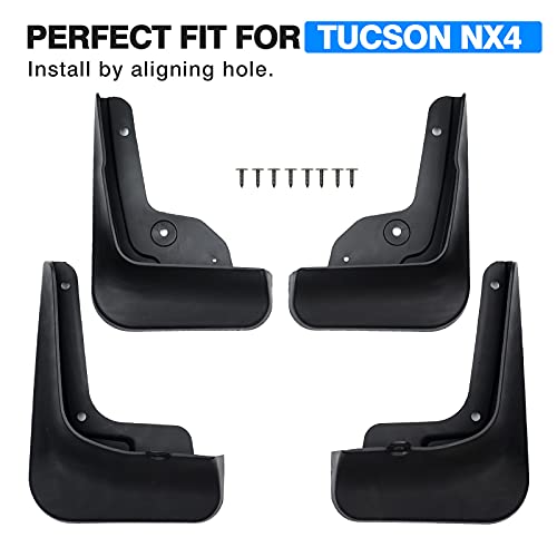 Image of Autorder Mud Flaps for 2022-2025 2026 Tucson NX4 Accessories Splash Guards Fender Flares Mudflap Front and Rear Mud Guard Set of 4