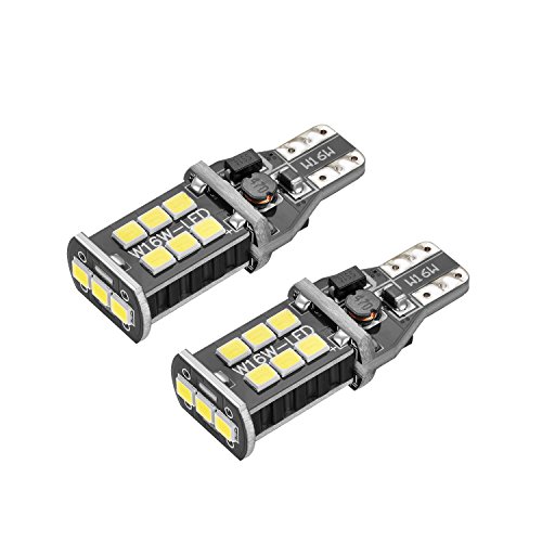 EKSAVE T15 W16W 921/912 CANBUS Error Free LED Reverse Light Parking Light Back Up Light Bulb Lamp Super Bright White, Pack of 2
