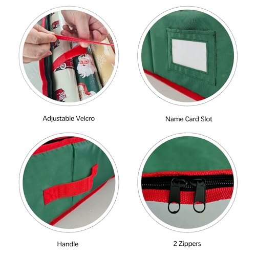 Wrapping Paper Storage Bag- Stable Gift Wrapping Paper Storage Box, 83×36×12 CM Durable 420D Oxford and Cardboard, Gift Wrap Storage Bag for Gift Bag, Postcard, Wall Paper Roll - Image 4