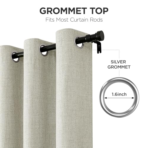 Image of Joydeco Blackout Room Divider Curtains, Extra Wide Light Beige Sliding Door Curtains Living Room Curtains, 1 Panel 100W x 108L Inch Patio Door Curtains for Room Privacy
