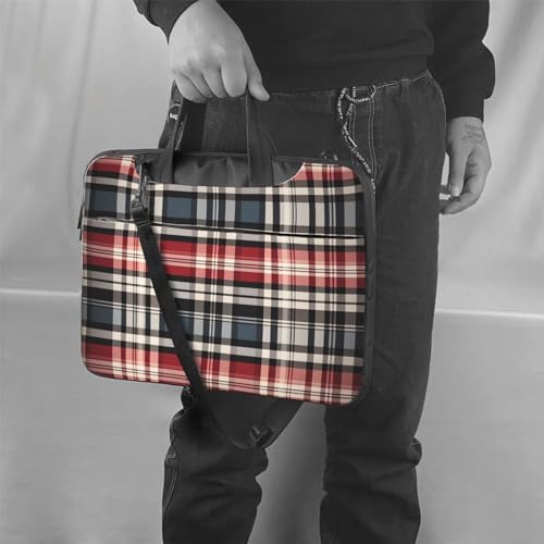 Bolsa de hombro para laptop unisex a cuadros antiguos miniatura 2