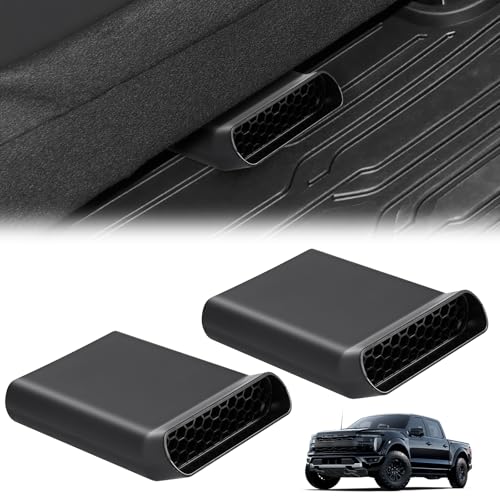 Hibrongo Under Seat Air Vent Deflectors fit for Ford F150 Raptor 2015-2025/Ford F150 Lightning 2022-2026 Adjust Rear Seat Air Condition Direction Vent Driver Passenger Lower Floor Vent Extender 2PCS