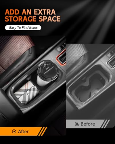 Image of CDEFG for 2025 2026 Nissan Kicks Center Console Cup Holder Organizer Insert TPE Accessories