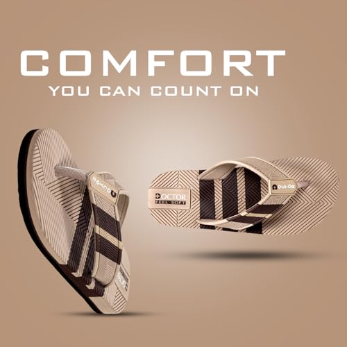 Image of Men Stylish Thong Slippers with Textured Anti-Slip Sole, Comfortable Cushioned Footbed, Lightweight Everyday Wear Slippers for Indoor and Outdoor Use