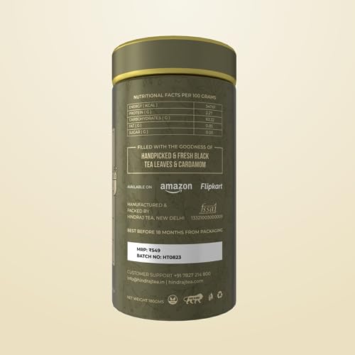 Image of House of Hindraj Queen of Spices Elaichi Masala Tea Loose Leaves 180 g Aromatic Kadak Chai with Cardamom Rich Spiced Flavor, Natural Cold Relief, Caffeine-Free
