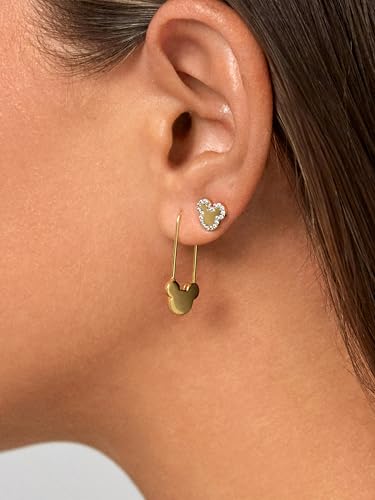 Disney's Mickey Mouse 18K Gold-Plated Sterling Silver Safety Pin Earrings - Gold3