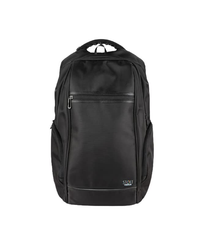 STOLT Casual Stylish Laptop Backpack/Office Bag/School Bag/College Bag/Business Bag/Travel Backpack (Black) Prime-BK-USB1_S