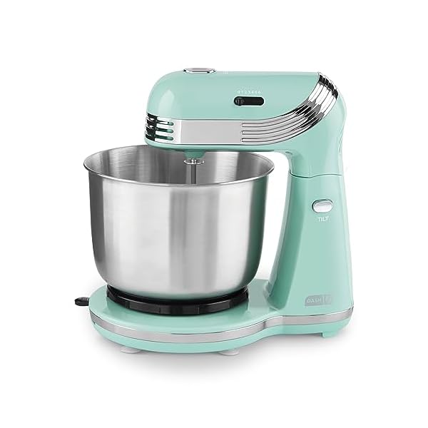 Dash Stand Mixer (Electric Mixer for Everyday Use): 6 Speed Stand Mixer with 3 Quart Stainless Steel Mixing Bowl, Dough Hooks & Mixer Beaters for Dressings, Frosting, Meringues & More - Aqua Dash Stand Mixer (Electric Mixer for Everyday Use): 6 Speed Stand Mixer with 3 Quart Stainless Steel Mixing Bowl, Dough Hooks & Mixer Beaters for Dressings, Frosting, Meringues & More - Aqua