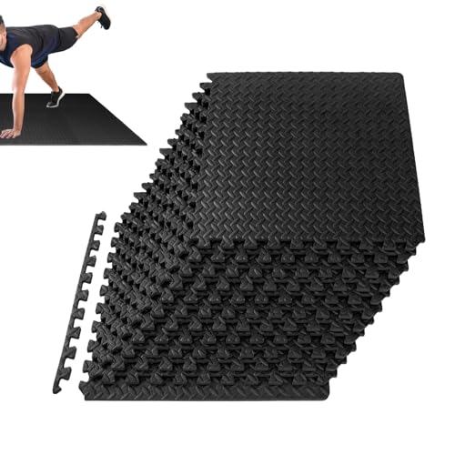 Alfombrilla de ejercicio de 11,81 pulgadas, goma EVA, base deportiva, alfombrilla de goma EVA que absorbe los golpes, proporciona comodidad segura para entrenamientos, yoga, danza y zonas de juego en