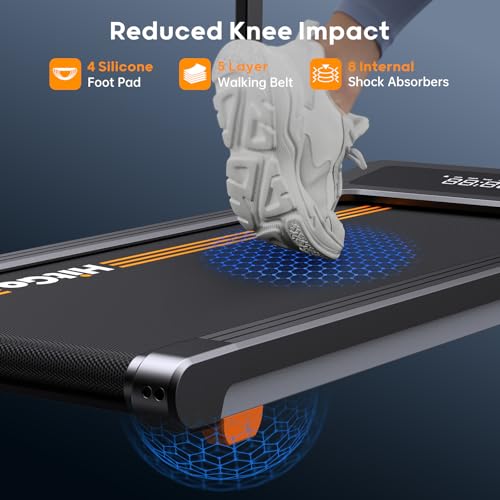 Image of HitGo Walking Pad for Home Office, 2026 Under Desk Treadmill with App, Remote, LED Display, Portable Small Design with Optional Incline or Foldable Handle