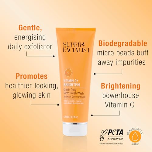 Super Facialist - Vitamin C + Brighten Gentle Daily Micro Polish Wash, Face Wash for Removing Dead Cells & Daily Impurities with Biodegradable Micro Beads, Vegan Friendly, 125ml - Image 4